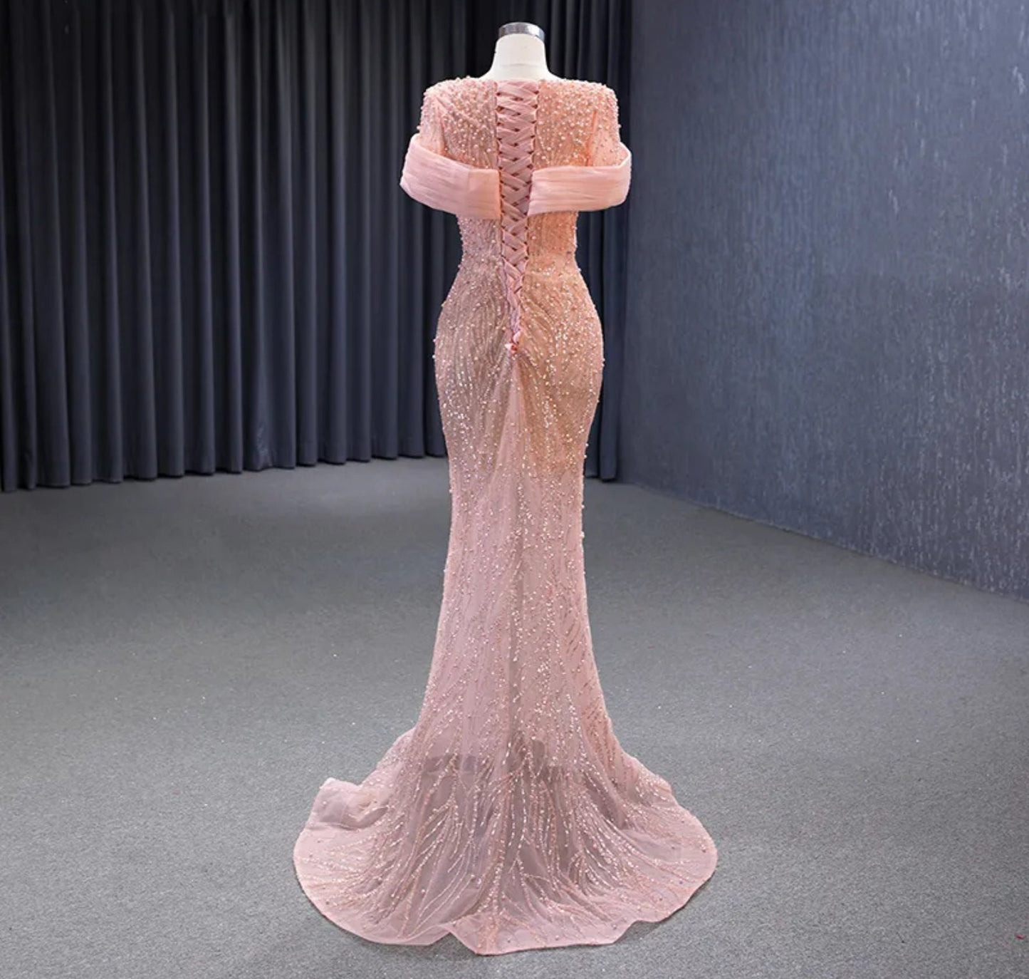 Mother Of The Bride Special Occasion Engagement Party Pearl Beaded Sequin 2 In 1 Sheath To Mermaid Gown