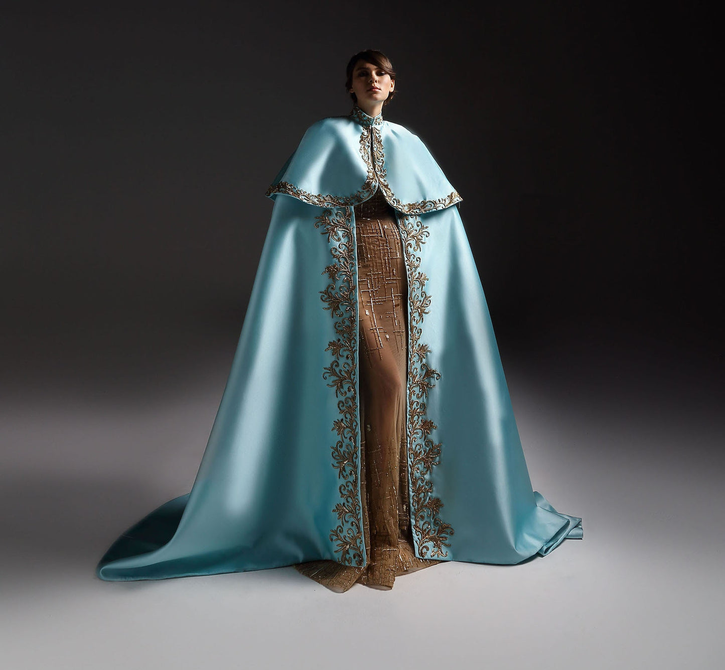 Mid Neck Victorian Style Layered Bridal Special Occasion Party Event Cape