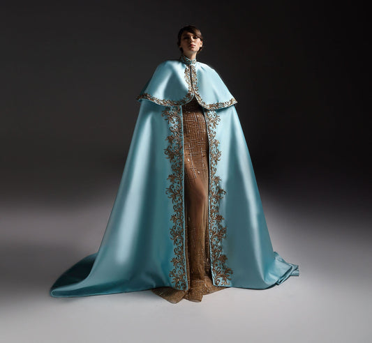 Mid Neck Victorian Style Layered Bridal Special Occasion Party Event Cape