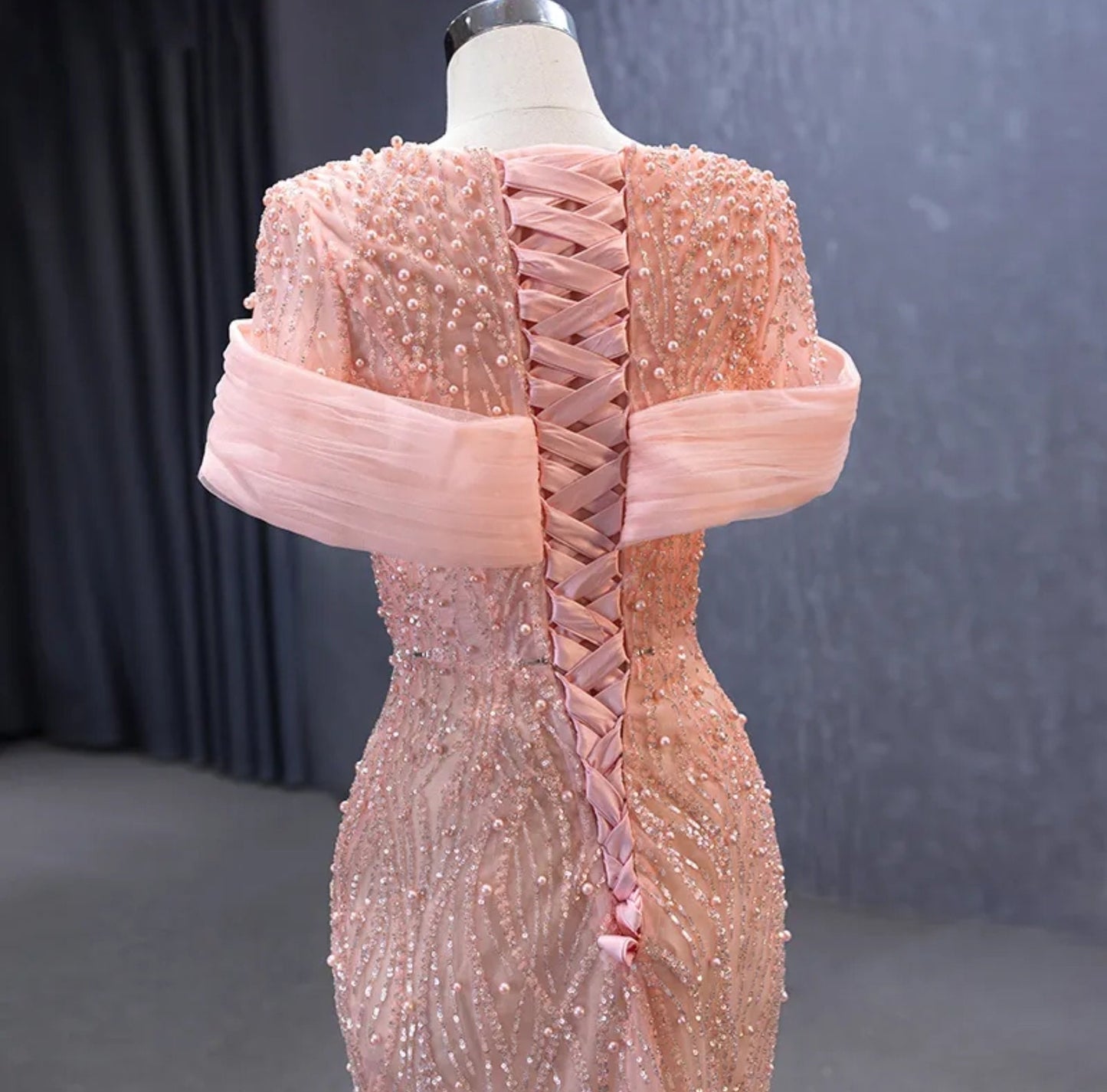 Mother Of The Bride Special Occasion Engagement Party Pearl Beaded Sequin 2 In 1 Sheath To Mermaid Gown