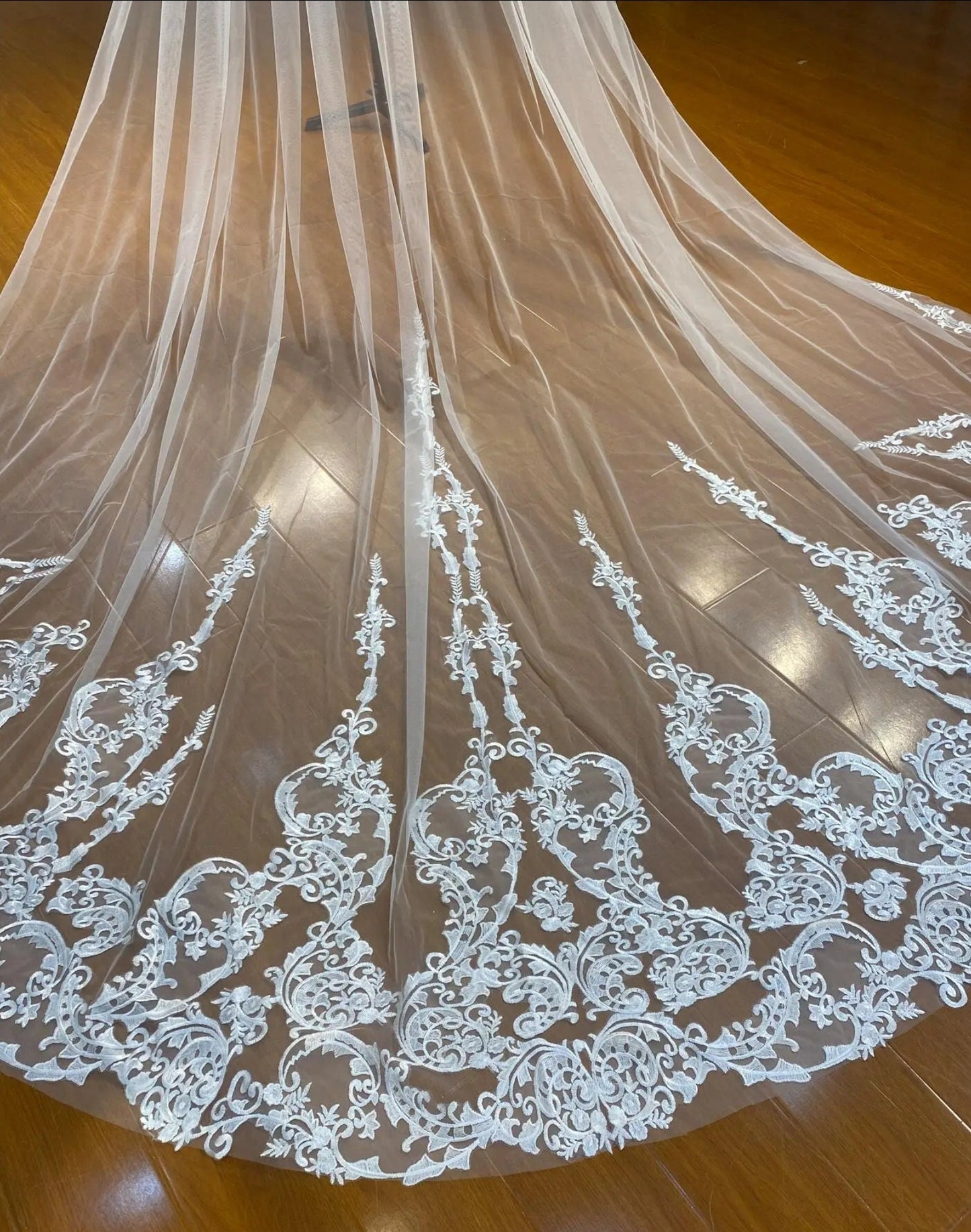 Classic Appliqué Trimmed Bridal Veil