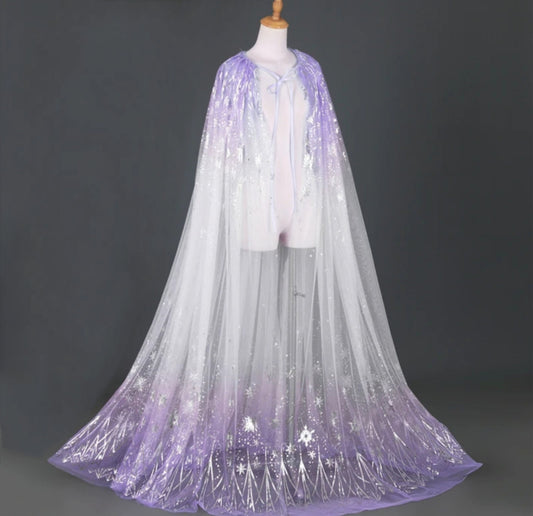 Shimmering Colorful Celestial Bridal, Special Occasion, Party Cape