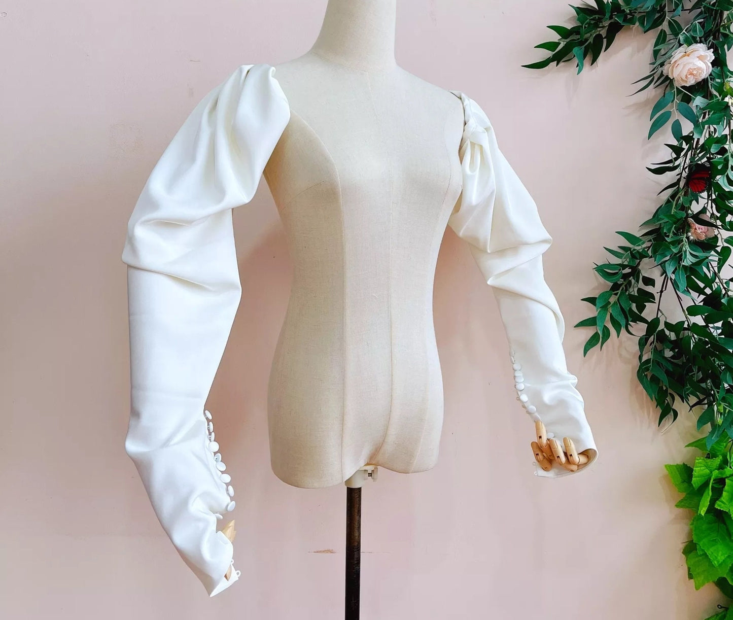 Detached Satin Victorian Leg Of Mutton Sleeves