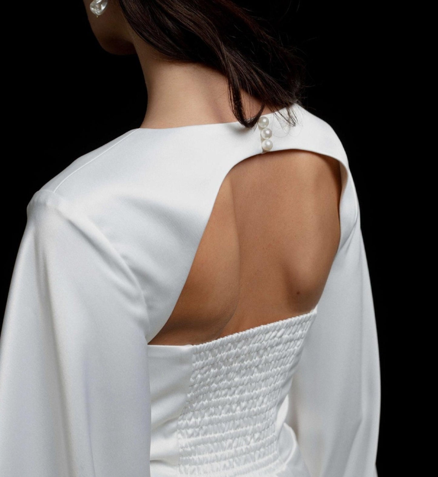 Satin Pullover Balloon Sleeve Bolero