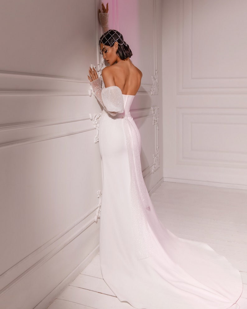 Detached Shimmering Puff  Sleeves