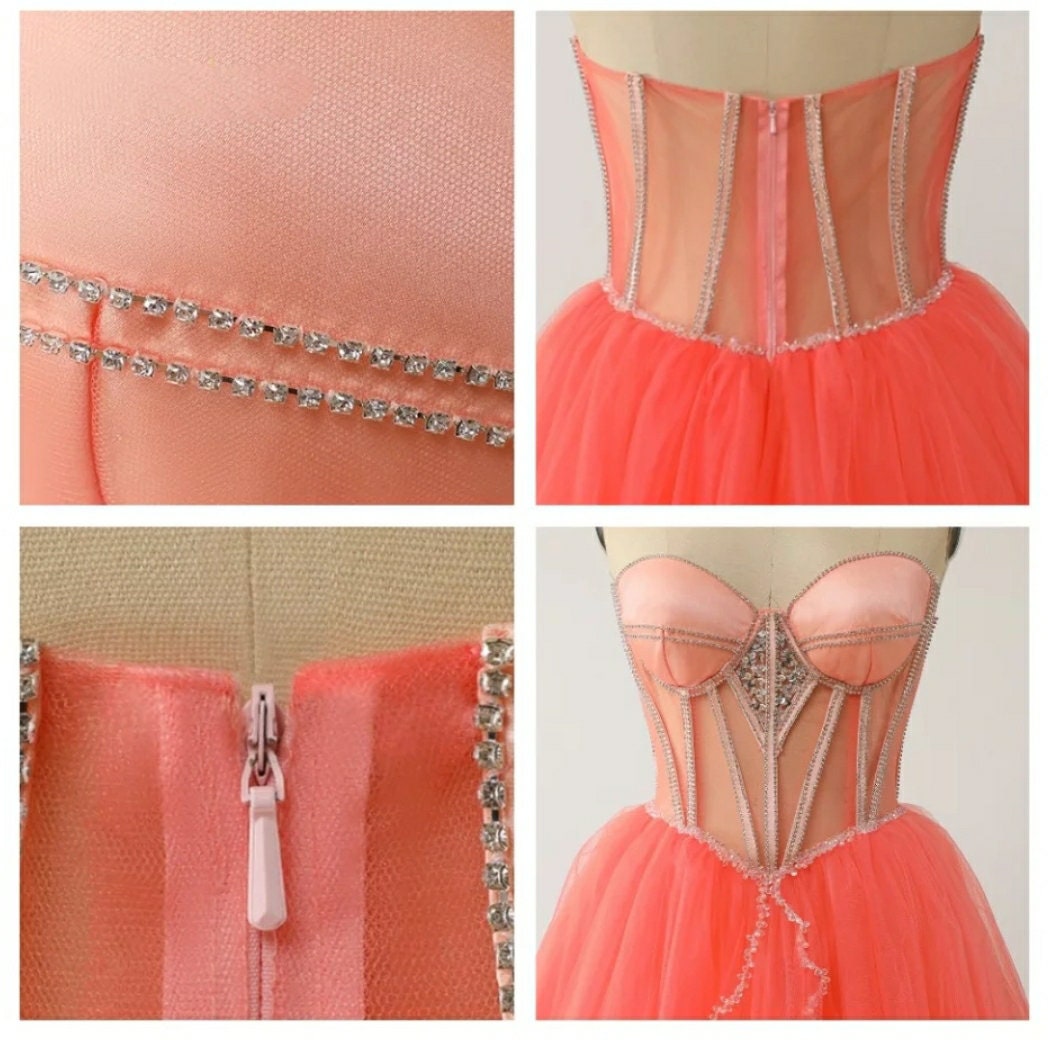 Sleeveless/Strapless Crystal Beaded Sweetheart Tulle Dress