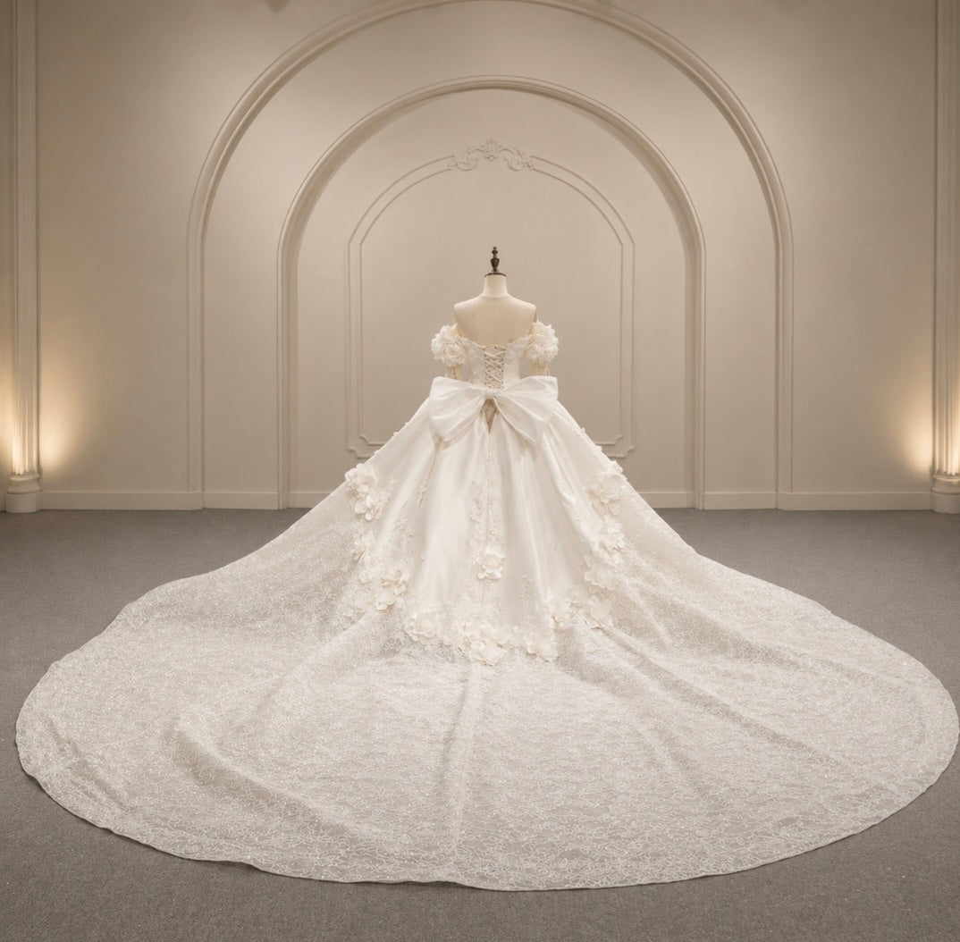 Bold & Beautiful Off The Shoulder Draped Beading 2026 Sweetheart Laced Bridal Gown