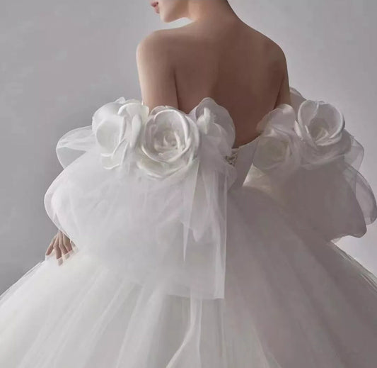 Detached Satin Bicep Cloud & Lace Sleeves