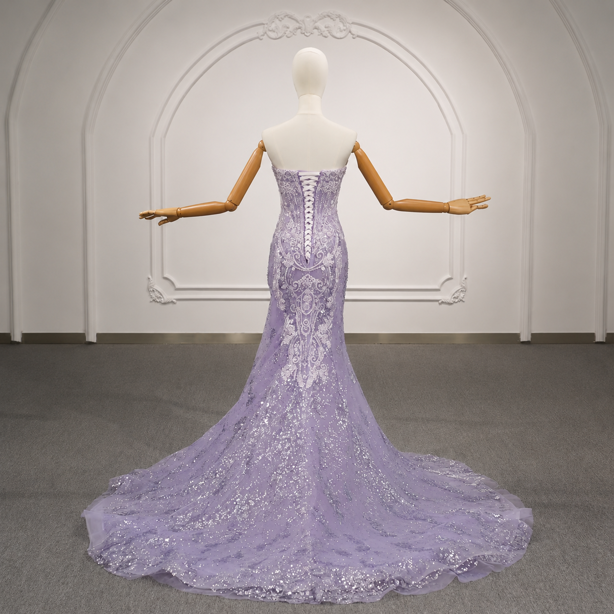 Beautiful Purple Strapless Multi Beaded 2026 Floral Scoop Neck Mermaid Formal, Quinceañera,Party, Special Occasion Gown With Matching Cape