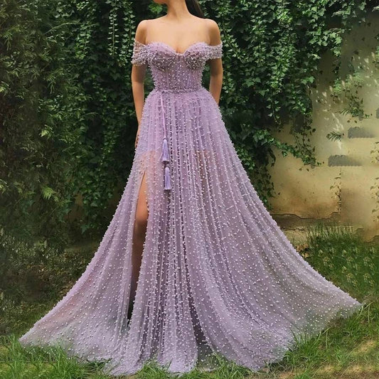 Sweetheart A-Line Pearl Beaded Dress