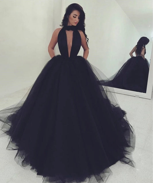 Sexy Keyhole Sleeveless A-Line Gown With Sweep Train