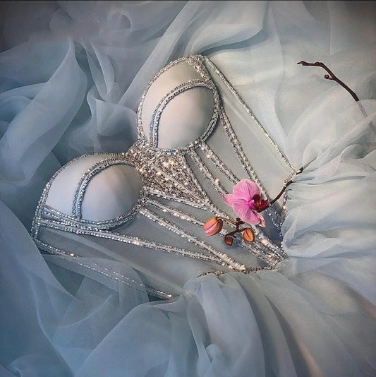 Sleeveless Crystal Beading Sweetheart Tulle Dress