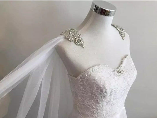 Rhinestone Beaded Bridal Shoulder Veil