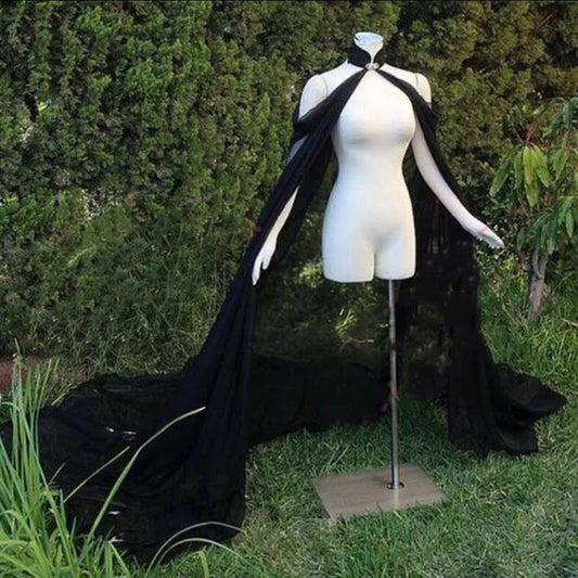 Chiffon Cold Shoulder Bolero Cape