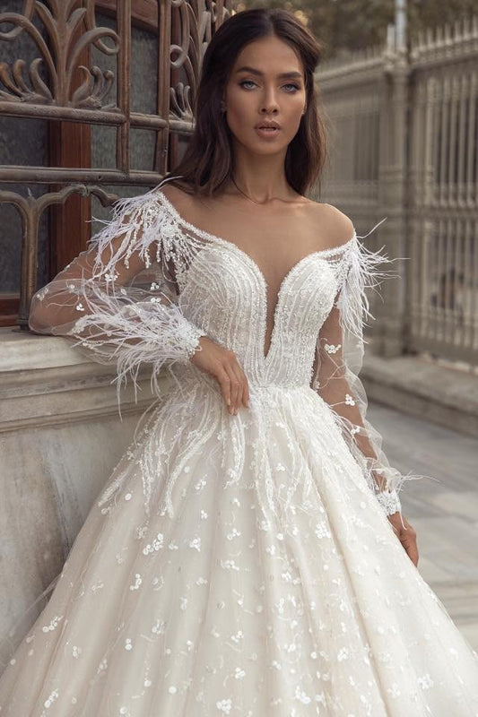 Beaded Illusion Backless Sweetheart A-Line Embroidered Gown