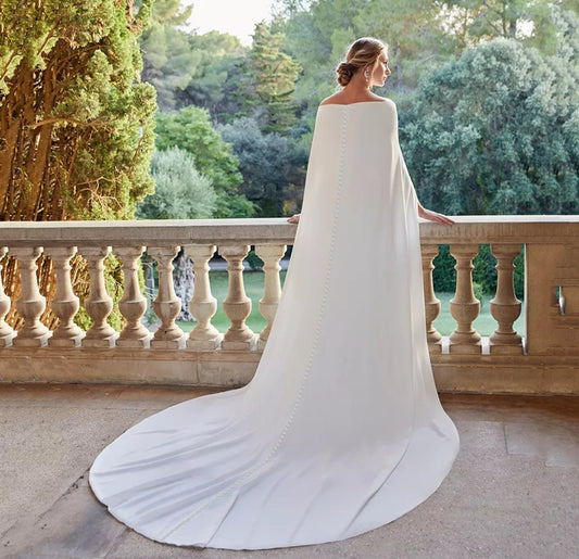 Soft Satin Bridal Cape Shawl